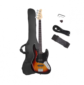 HUASHENG Full Size Bass Kit OEM 4 Strings GJazz Electric Bass Guitar with Guitar Bag Accessories